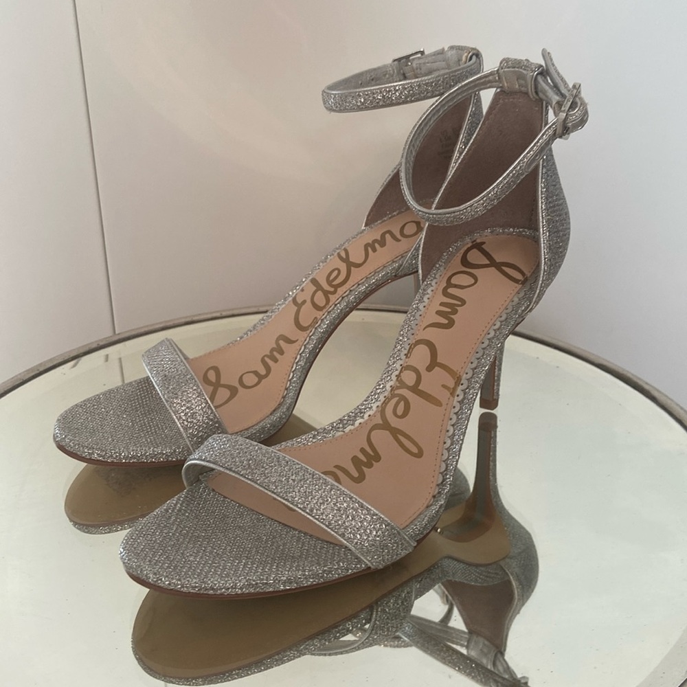 Sam Edelman 6.5 Sparkly Silver Sandals
